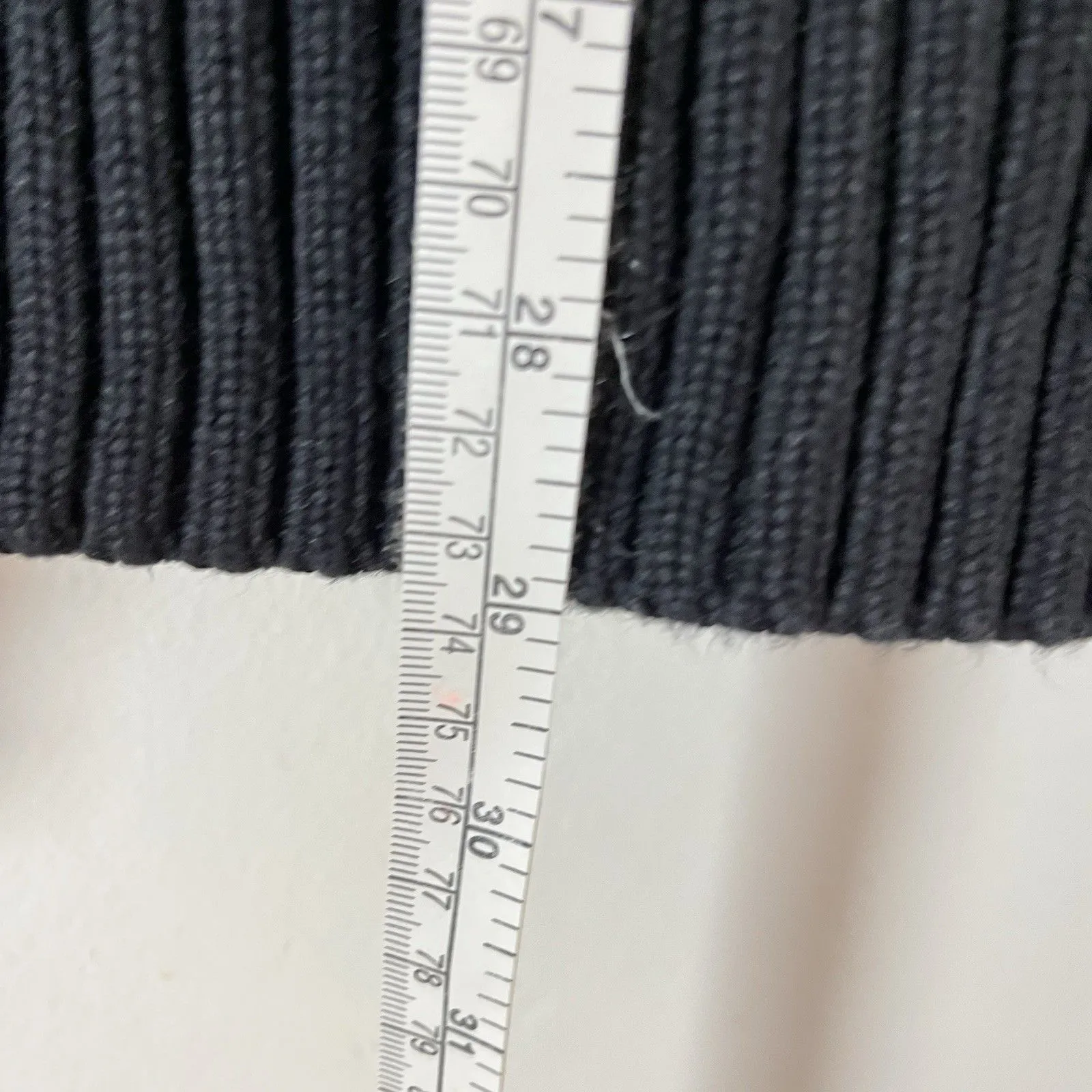 VTG Lands End Sweater Women’s L Knit Full Zip Cardigan Cotton Navy Blue Chunky - Image 6