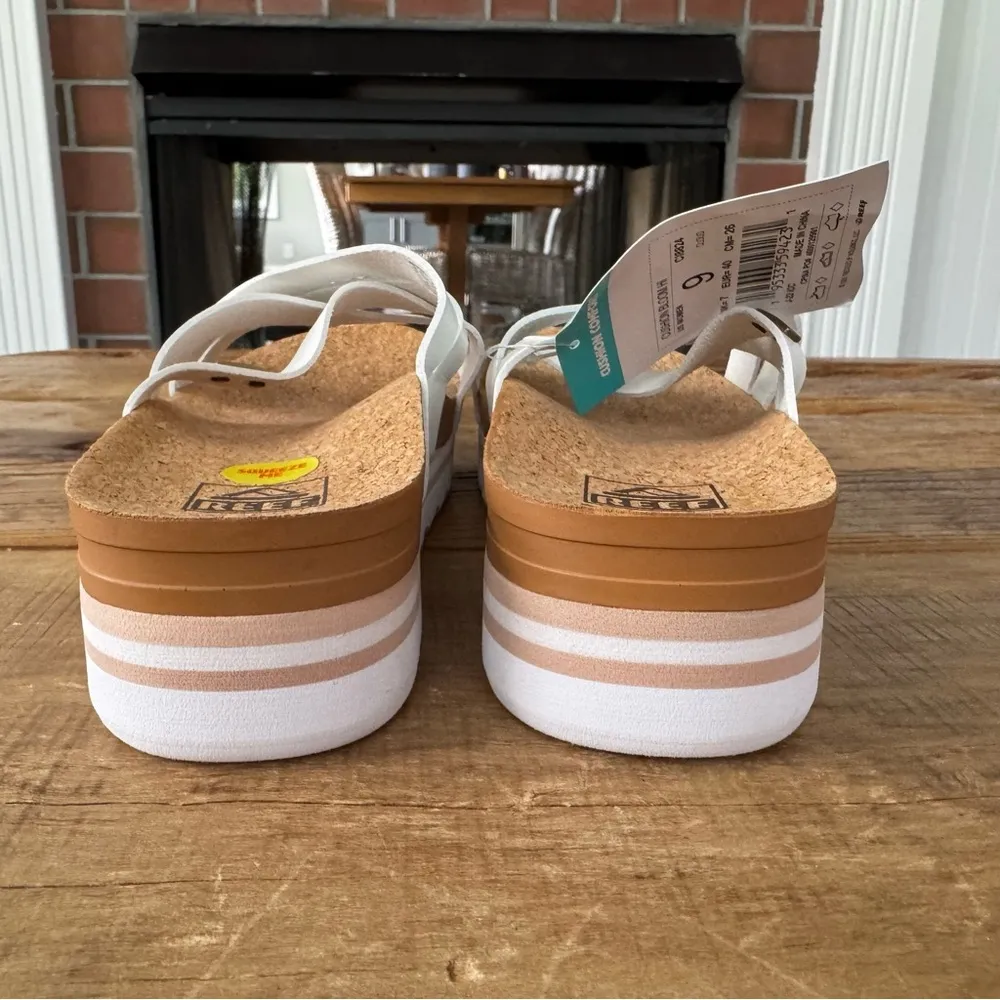 NEW Reef Cushion Hi Bloom Slides ~White ~ 9 - Image 7