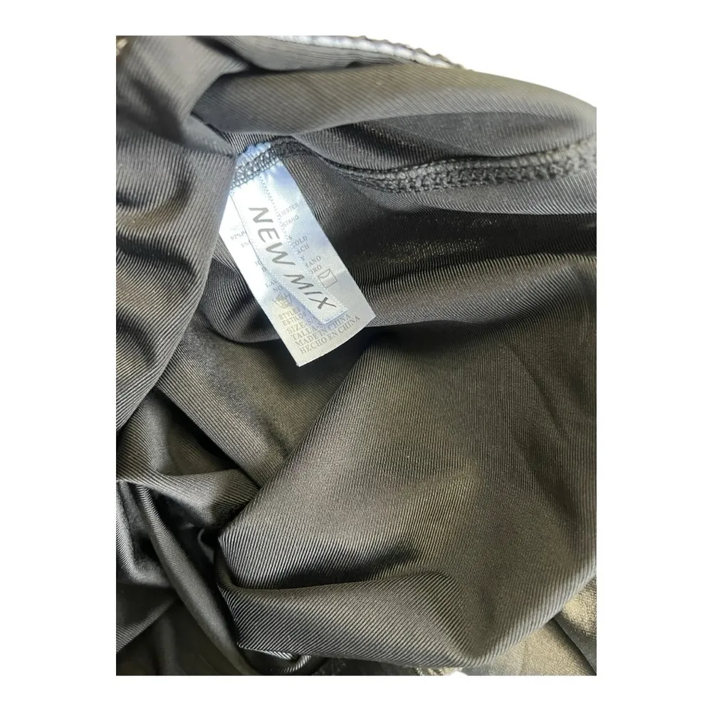 New Mix Black Faux Leather Leggings Size L - Image 4