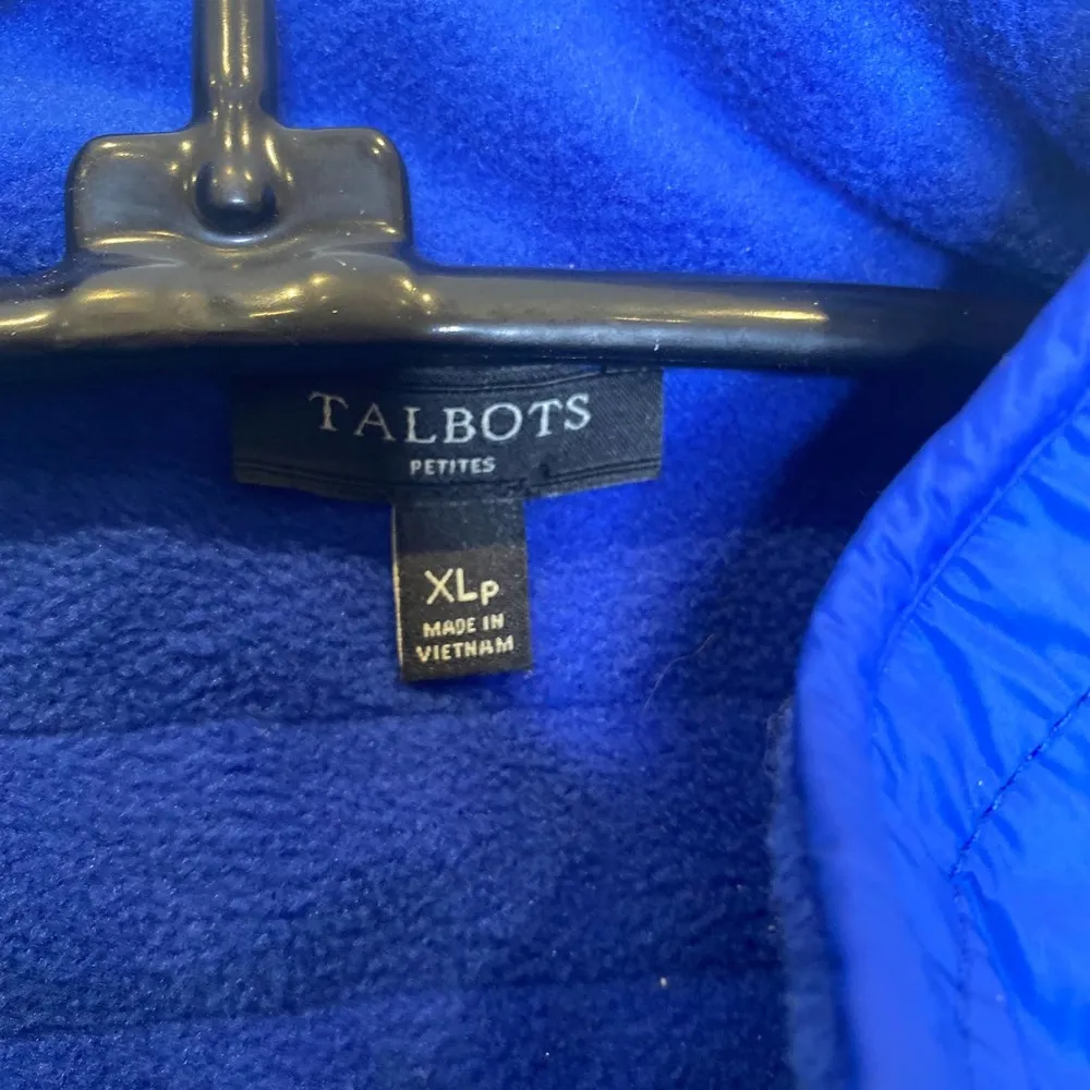 Talbots Petites Royal Blue Polar Fleece Zipper Jacket Long Sleeve EUC XLP - Image 2