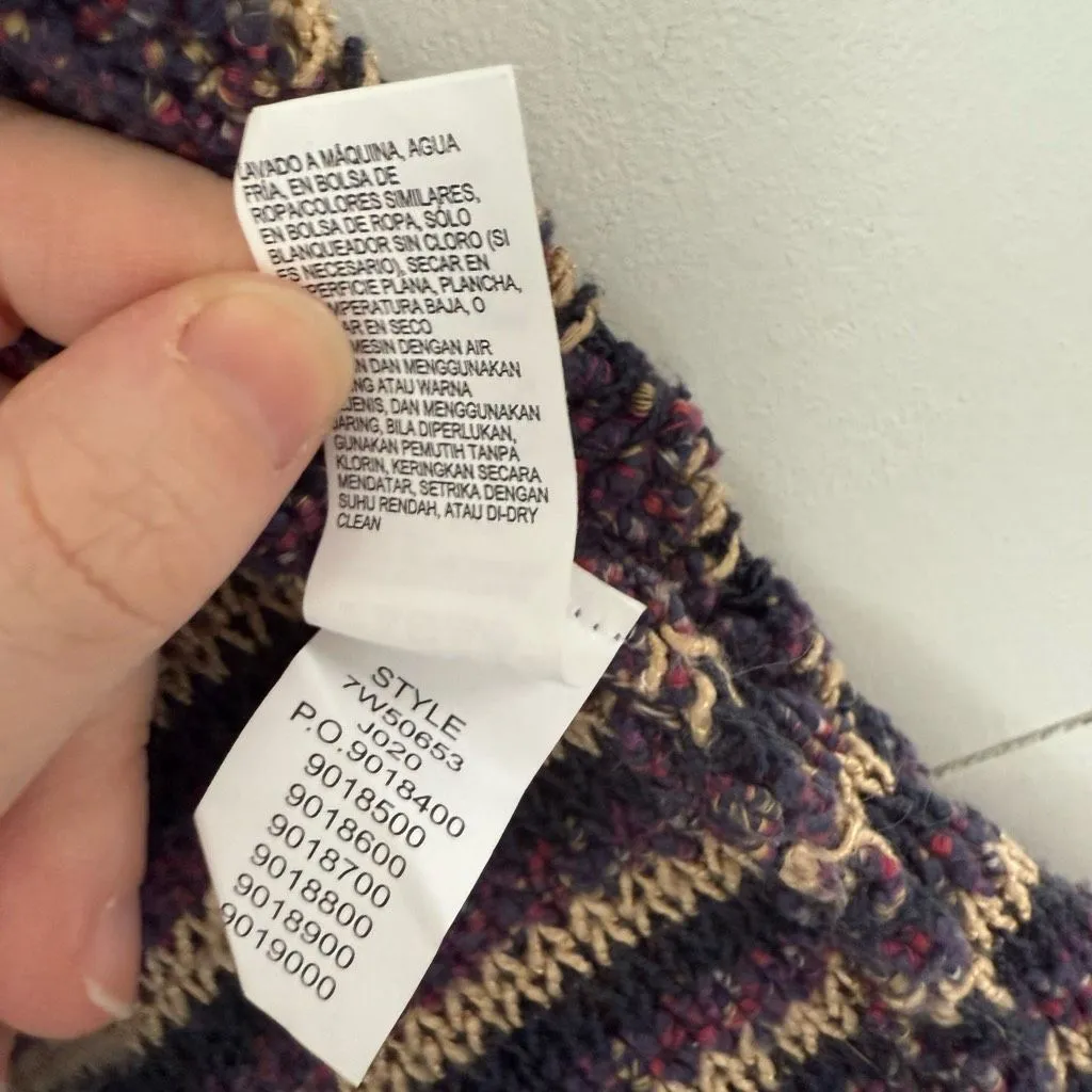 Lucky Brand Women’s Medium Purple Striped Cardigan Sweater - Image 3
