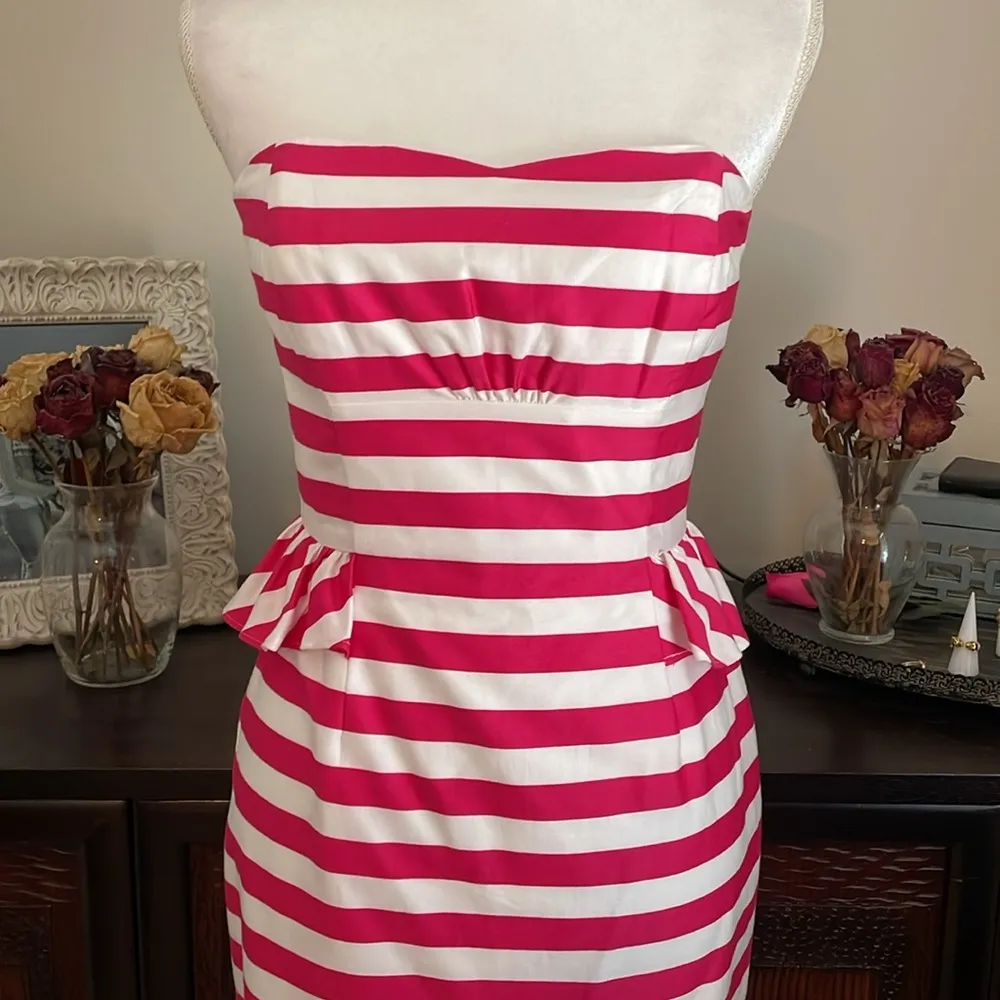 Lilly Pulitzer Azalea Swizzle Stripe Maybell Peplum Dress size 2 - Image 3