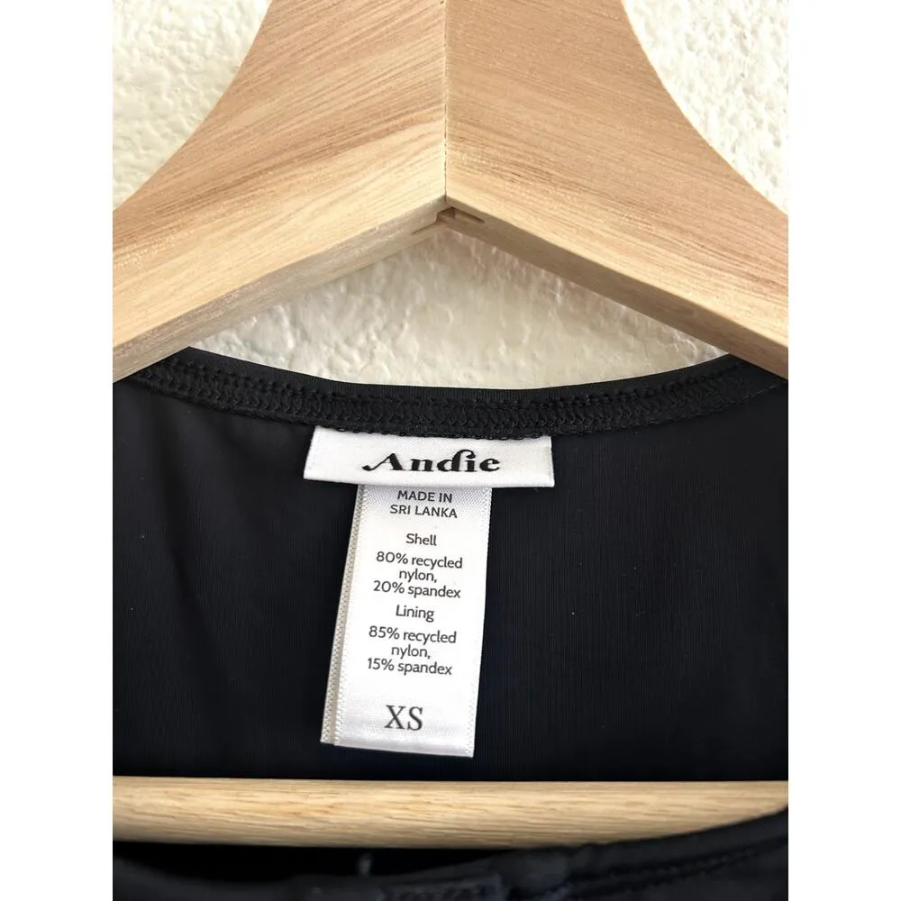 Andie Swim Eco Nylon The Malibu One Piece in Black XS - Image 4