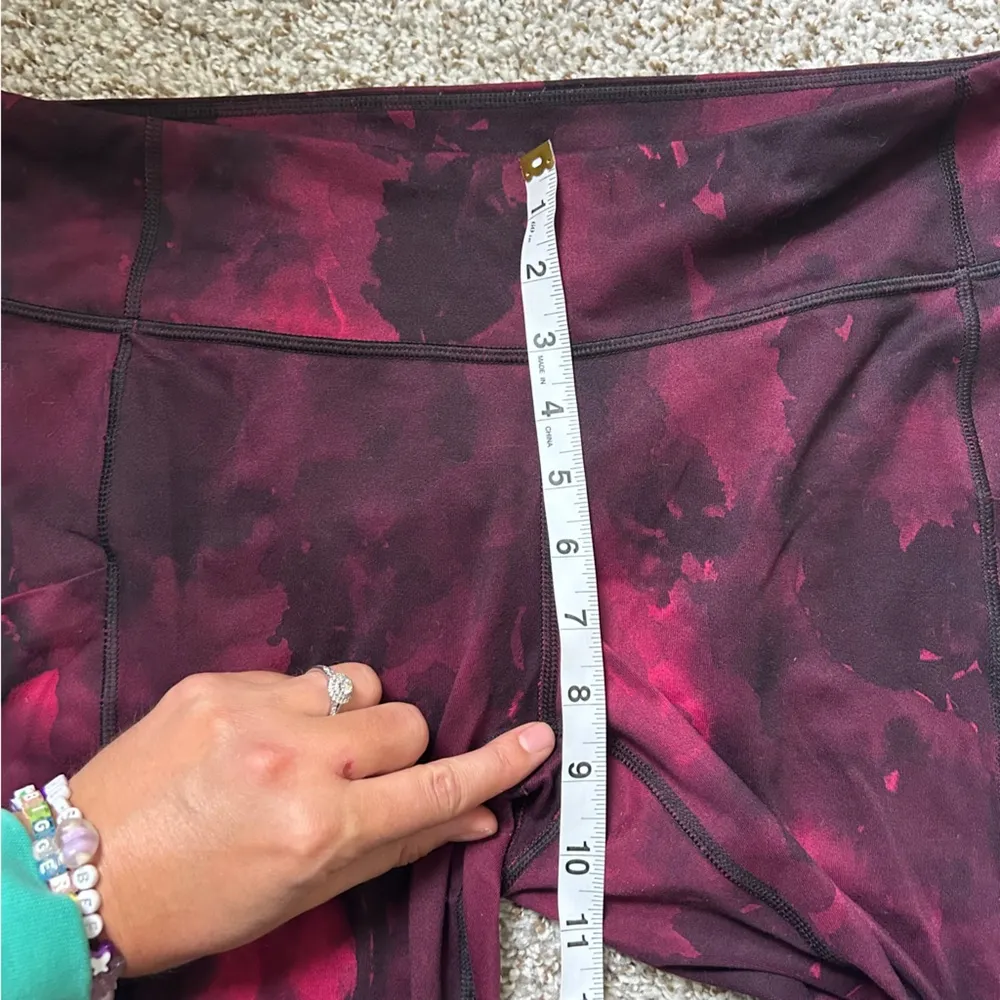 Lucy Red Pink Black Mesh Cropped Leggings Workout Activewear Casual Size L - Image 6