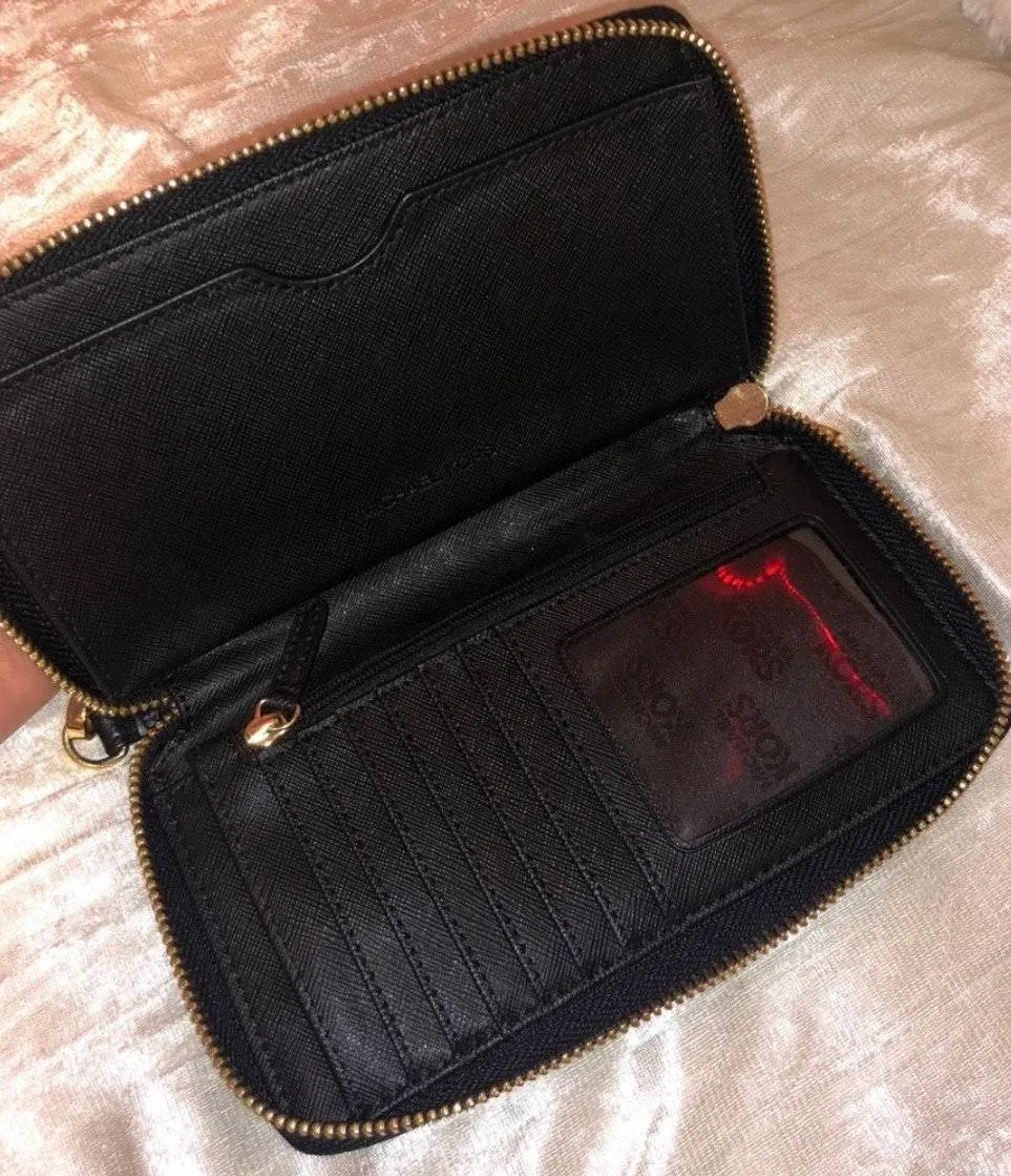 Black Leather Wristlet Wallet - Image 3