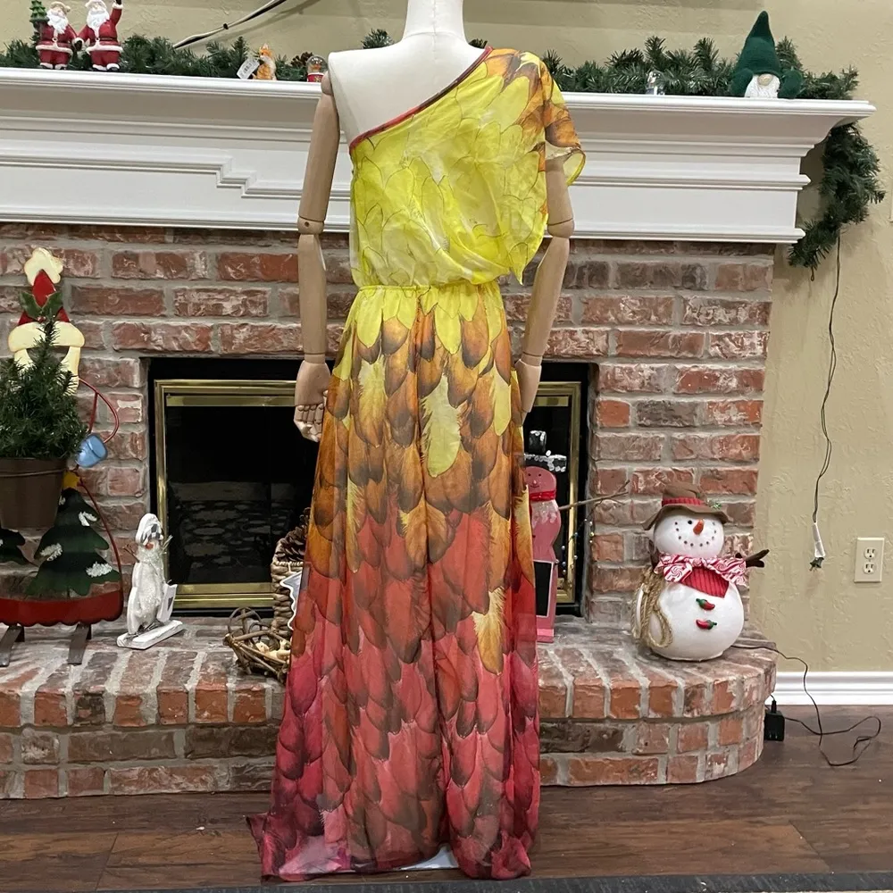 COPY - Romeo & Juliet Couture colorful feather print maxi dress/ S /Excellent c… - Image 6