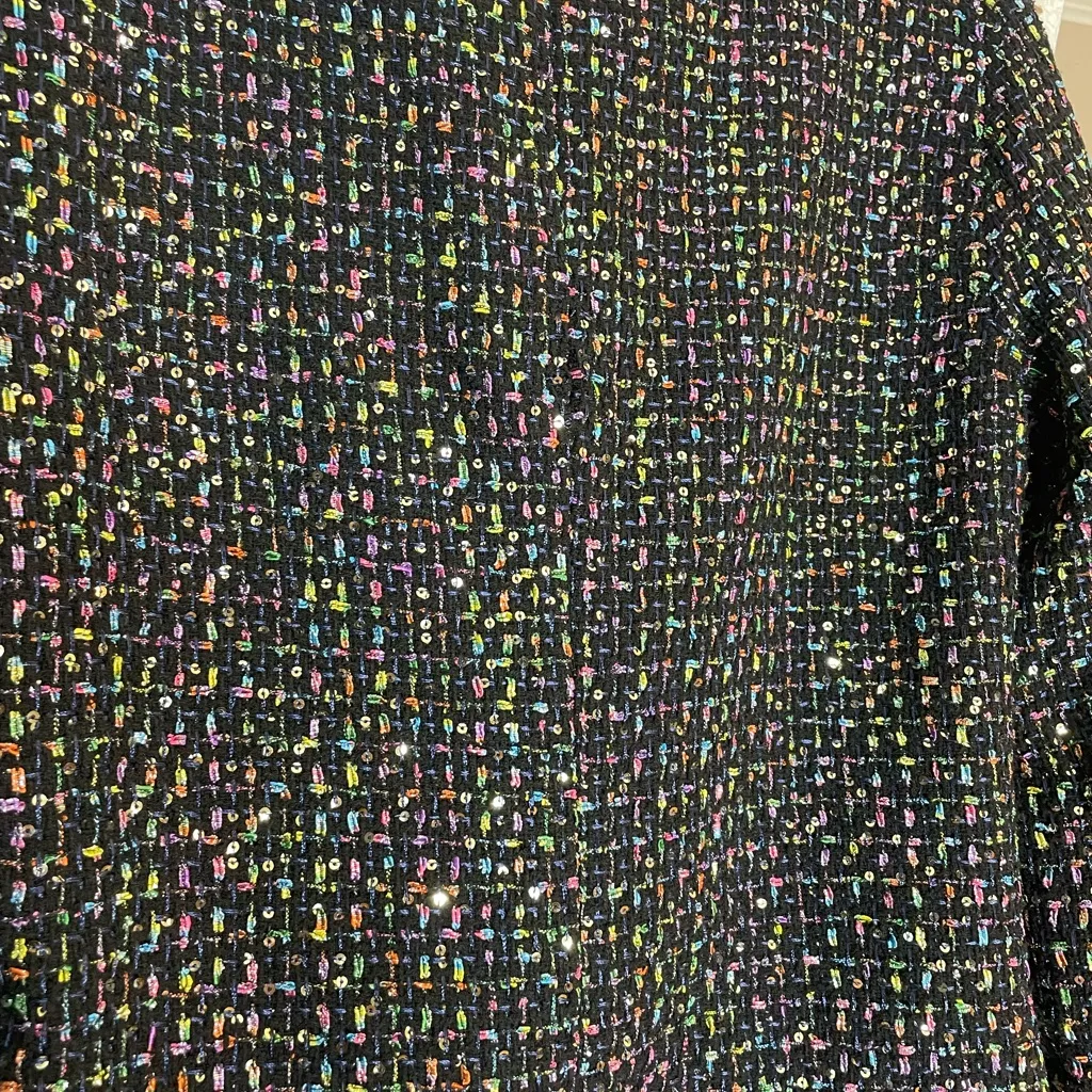 Gracia Multicolor Tweed Blazer with Black Accents - Image 3