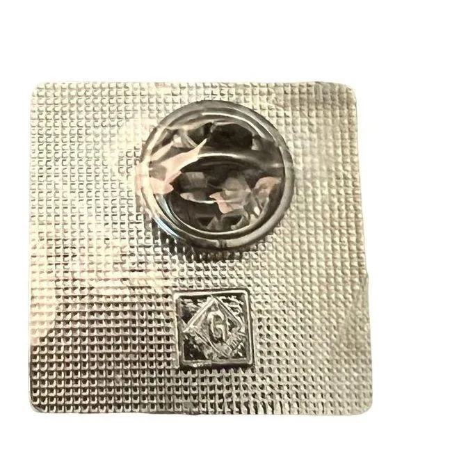 Vintage Square Airplane Pin Label Tie Hat White plane Yellow dotted Line NEW - Image 2