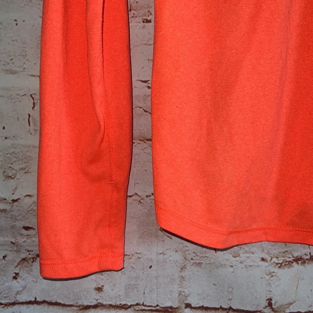 Nike Orange Black Mesh Long Sleeve DRIFIT Thumbhole Top size XL workout gym - Image 7