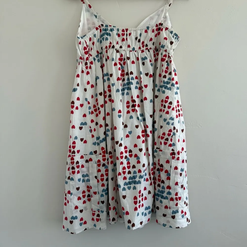 Aqua White Dress with Red and Blue Heart Pattern mini size L - Image 10