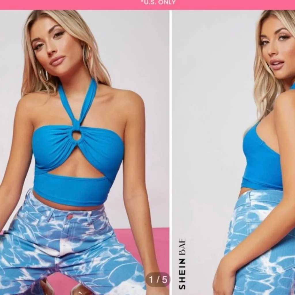 Women’s Sexy Cut Out Halter Tube Top SHEIN size Medium - Large - Image 2