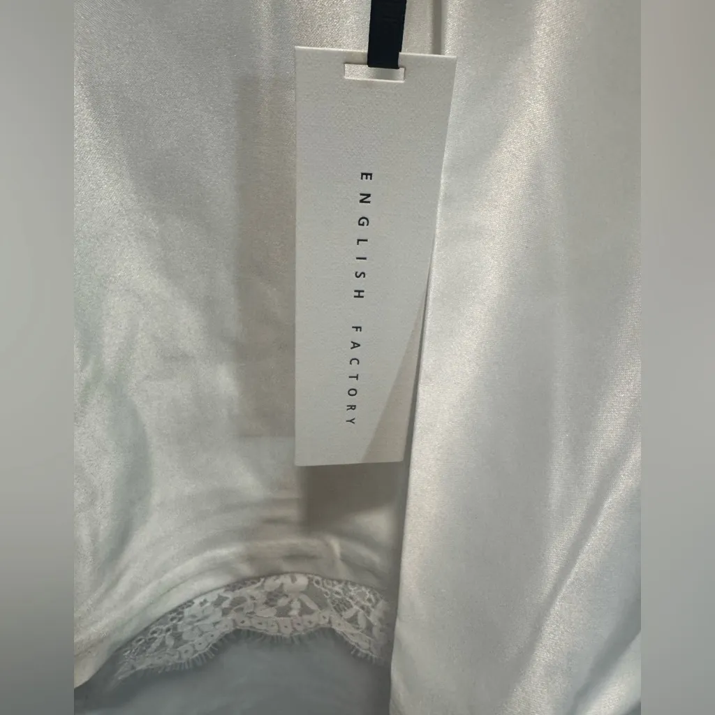 English Factory Satin Skirt with Lace Detail - Image 2