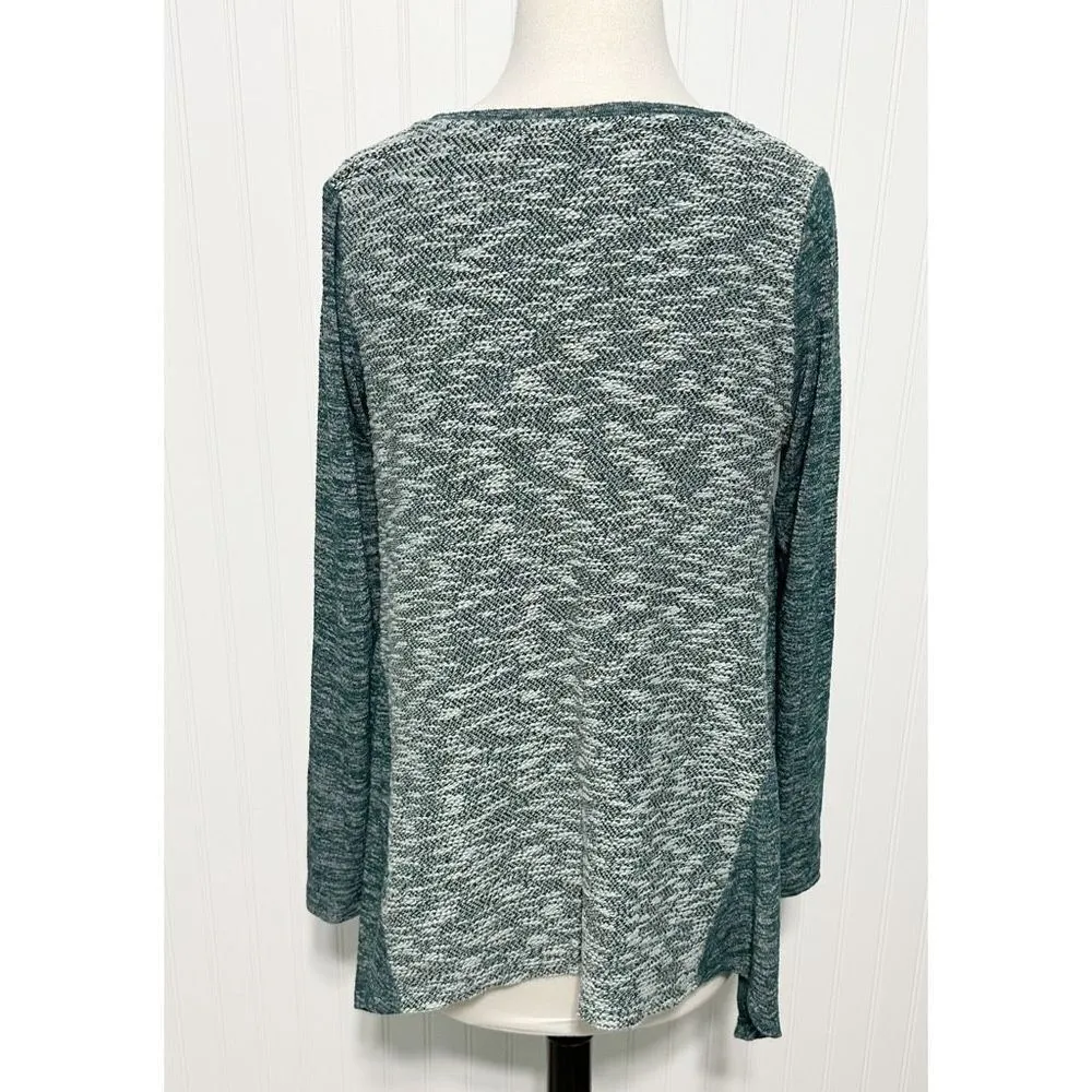 Logo by Lori Goldstein Women's Long Sleeve Pullover Tunic Top Green Size Medium - Image 4