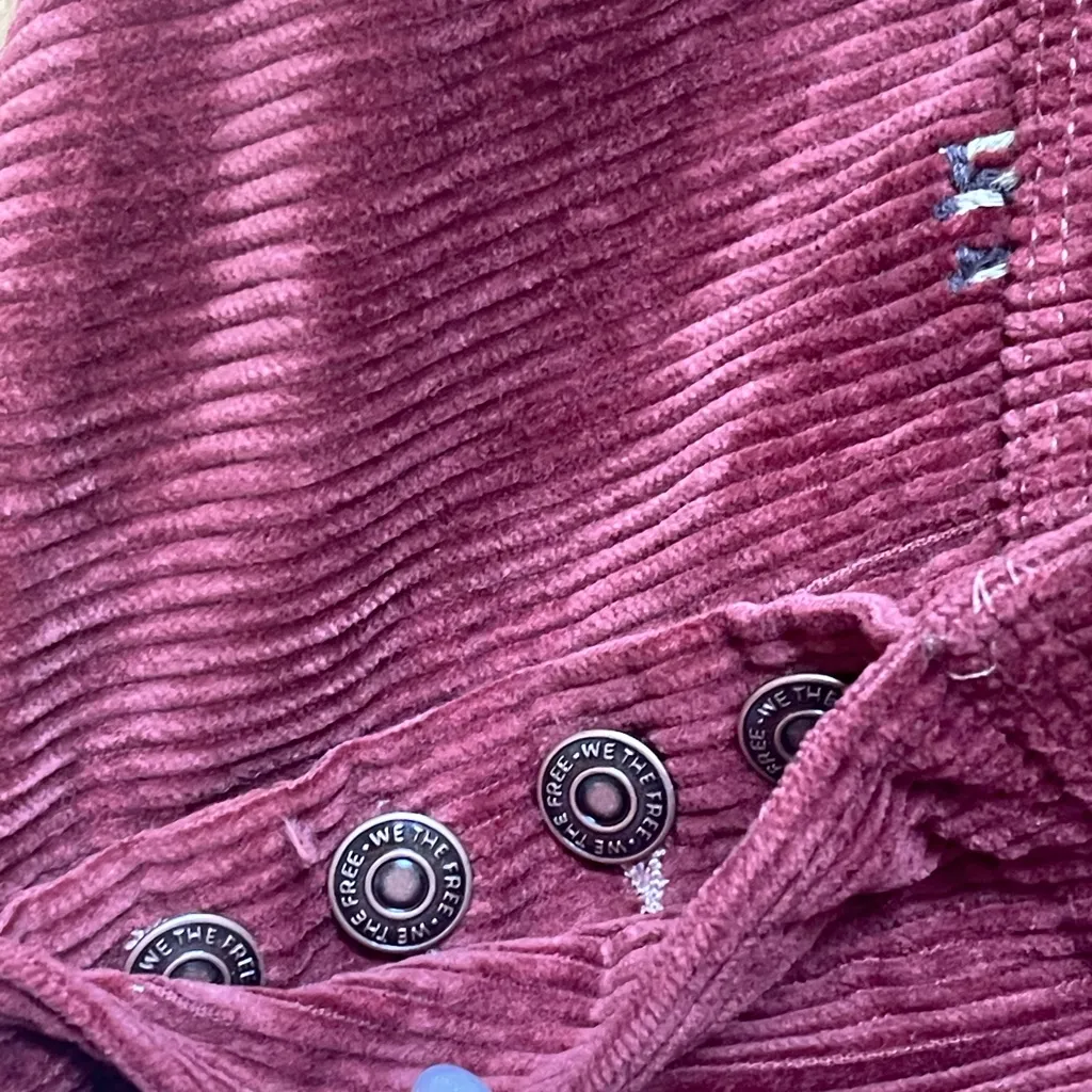 We The Free Free People FP Clifton Cord Wide Leg Jeans Rusty Red reindeer Sz 25 - Image 12