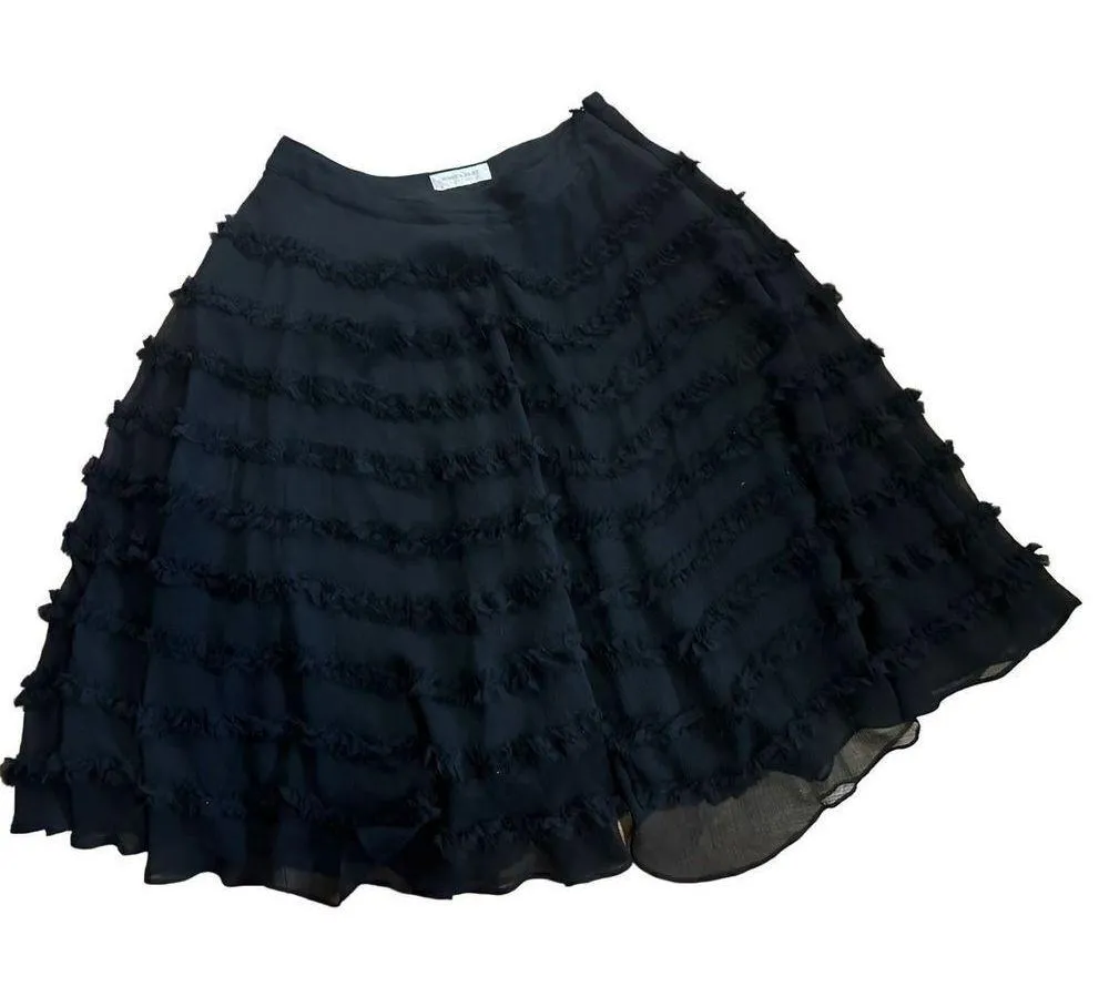 Romeo & Juliet Couture Black silk midi skirt sz Medium - Image 4