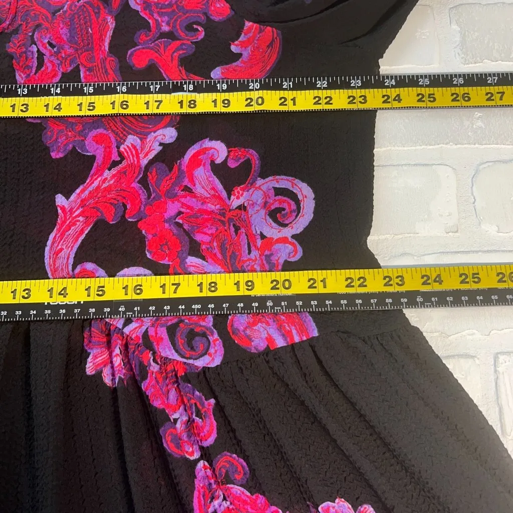 Intimately Free People Symphony Swing Mini Dress Sheer Floral Bell Sleeve Large‎ - Image 14