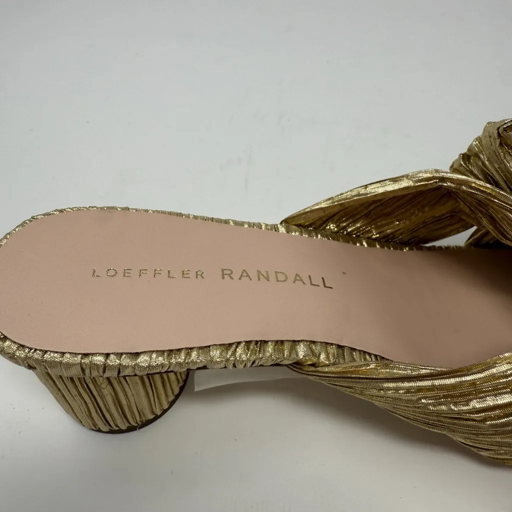 Loeffler Randall Emilia Knot Slide Sandal Women's 6 B Gold Kitten Heels Bow NWOB - Image 8