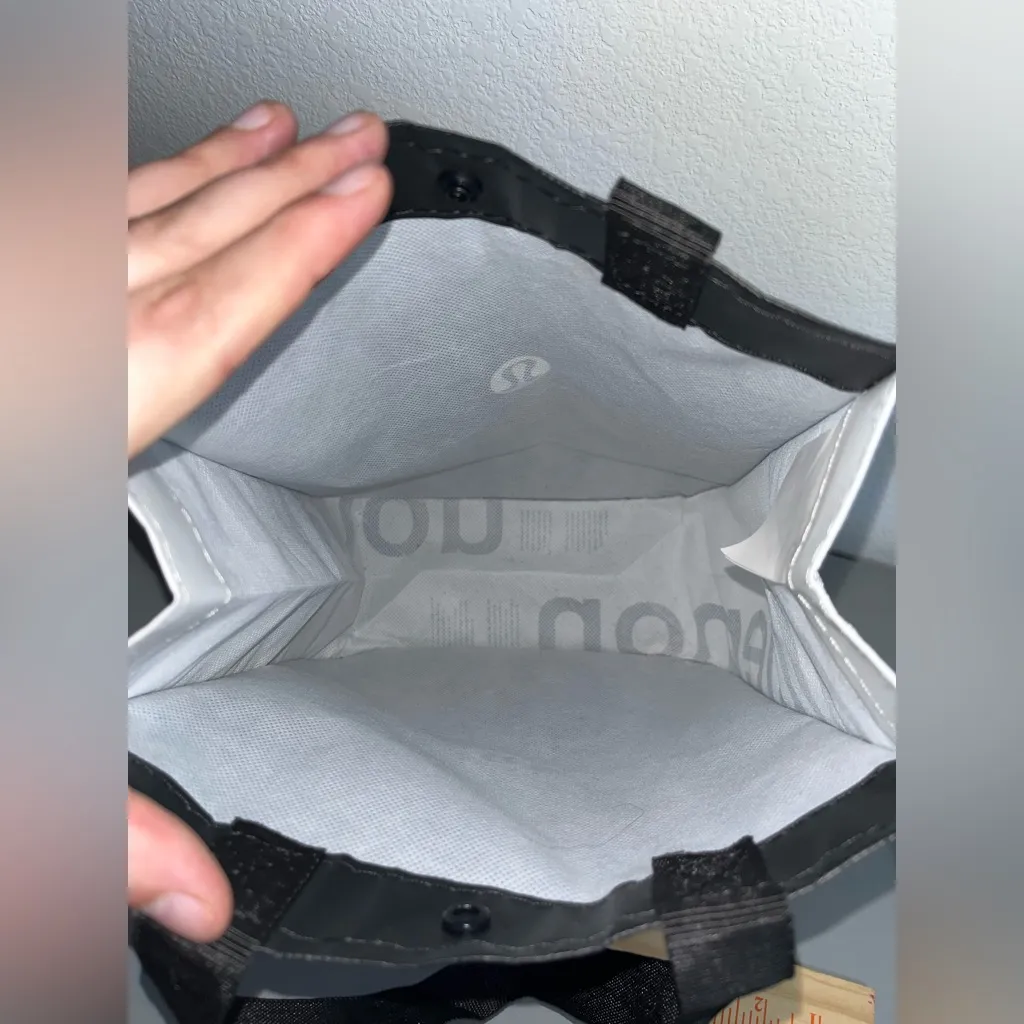 Lululemon Shopping Tote Reusable Bag Black & White Small 11.5" Tall x 9" Wide - Image 11