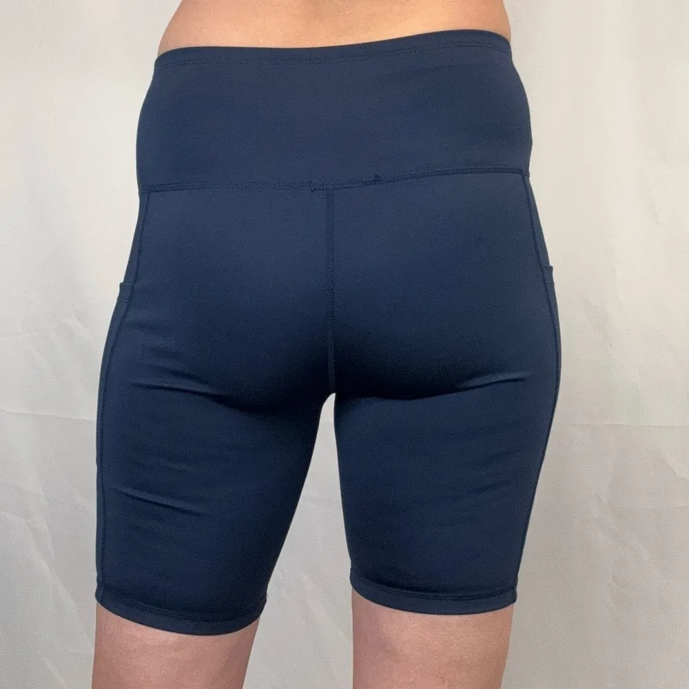 Sports Wear Women's Spandex Bermuda Shorts Dark Navy Blue L LG Large High Rise - Image 2