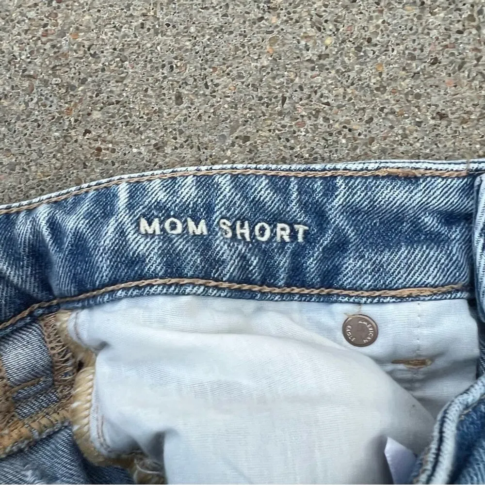 American Eagle AEO Mom Shorts frayed distressed fronts size 0 - Image 4