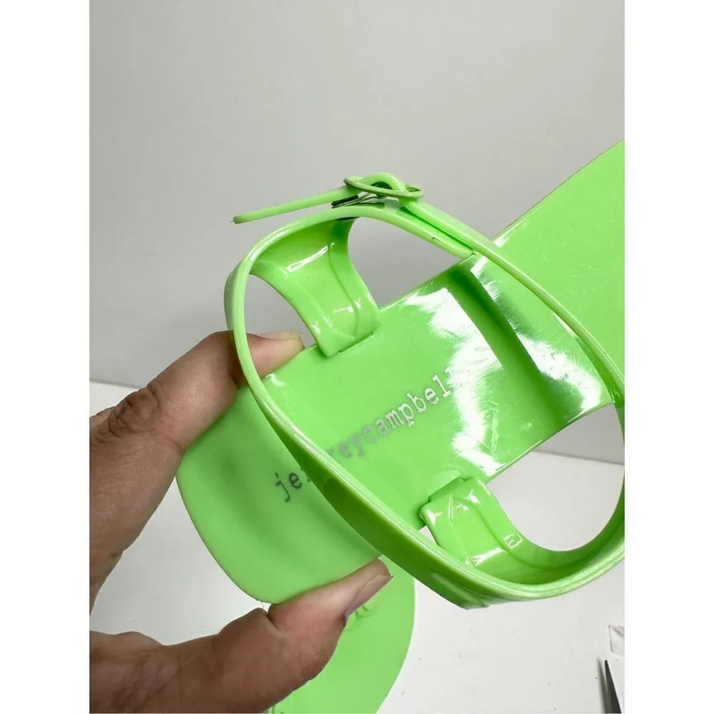 Jeffrey Campbell Jelly Sandals Womens Size 8 FLEURISSE Green Open Toe Floral‎ - Image 11