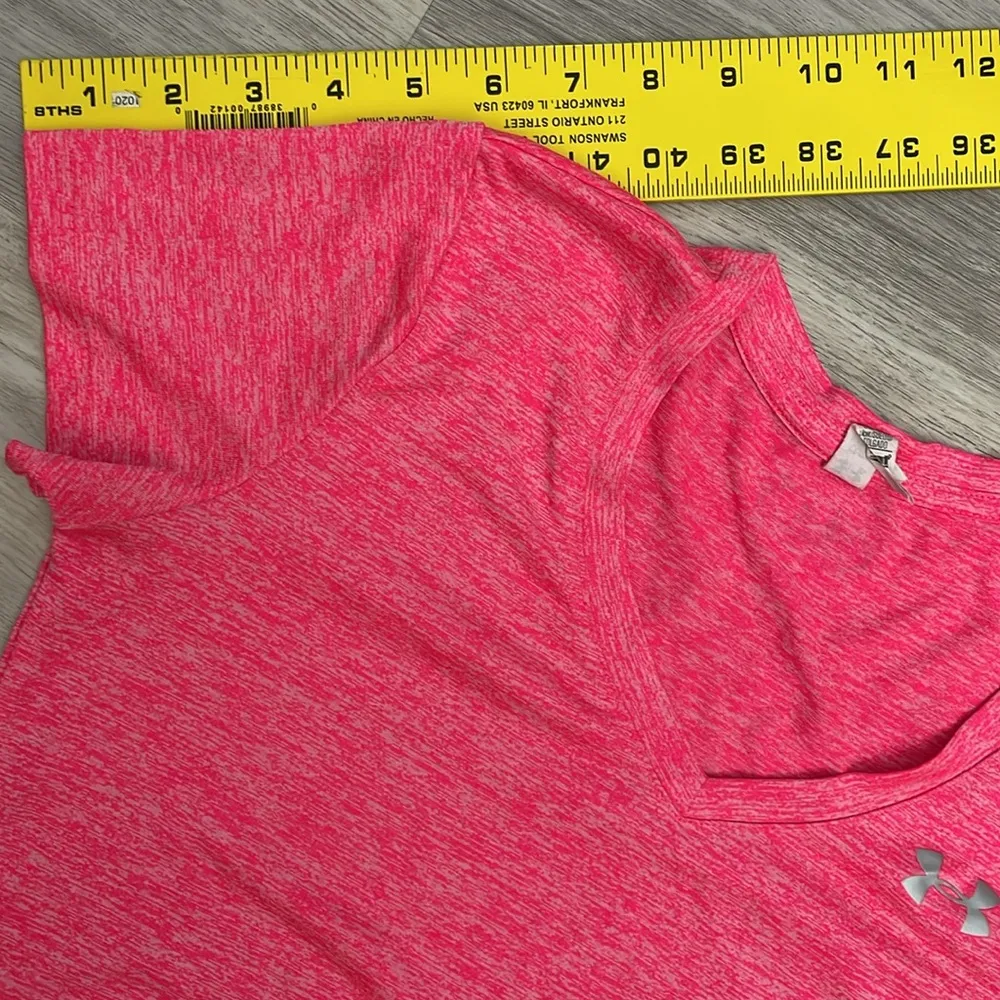 Heather Pink & White Heat Gear V-Neck Short Sleeve Tee Size XS - Image 11