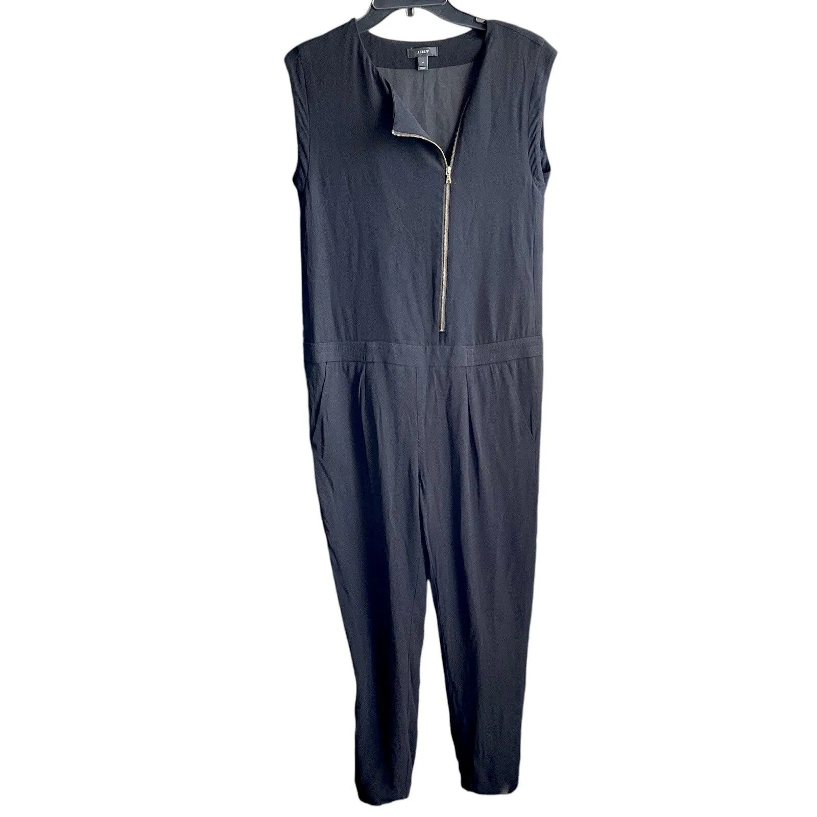 J.Crew Womens Jumpsuit Sz 4 Black Zipper Baddie Y2K 90's Retro Cocktail Party - Image 2