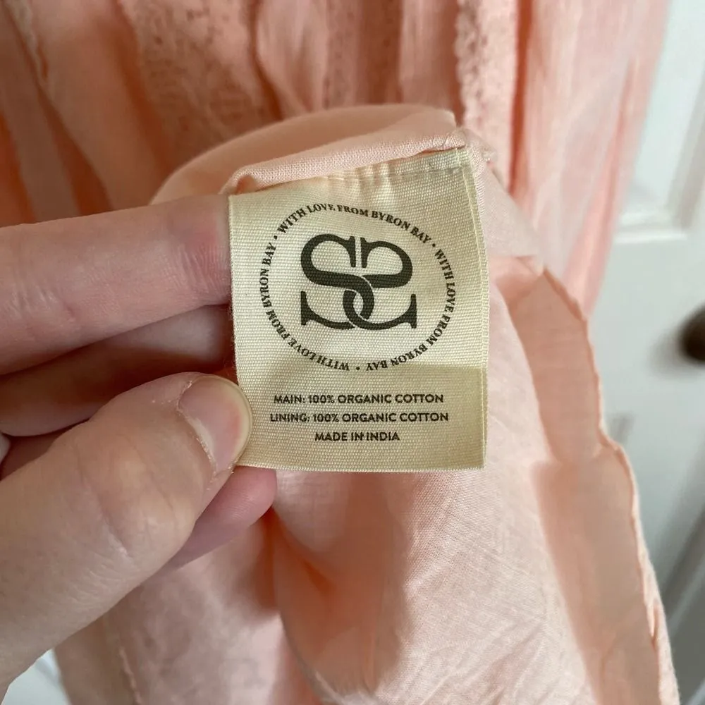 NWT Spell Cassie Lace Gown in Petal Size XS Bohemian Romantic Shabby Chic Pink - Image 11