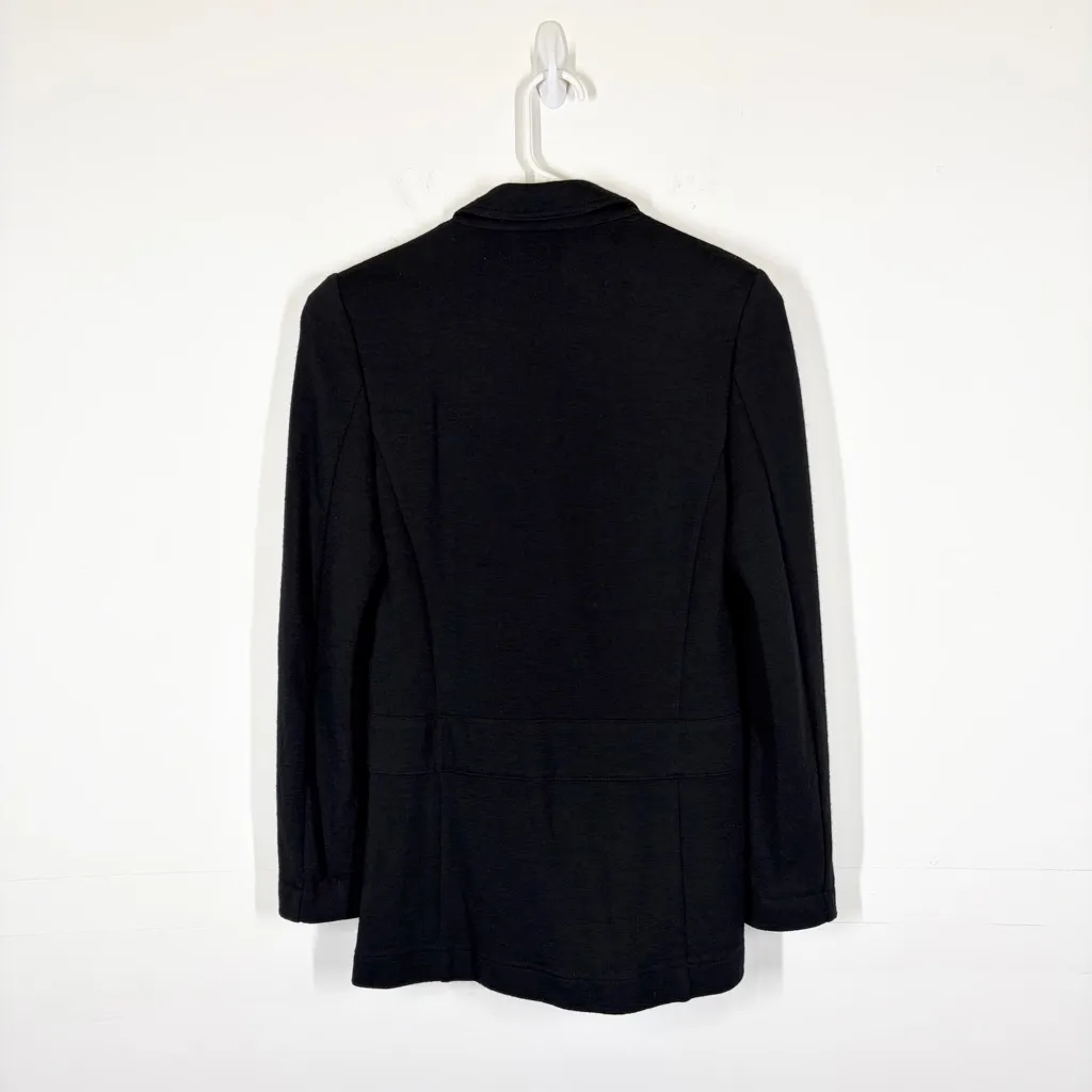Escada 100% Wool Black Knit Sweater Blazer Size 34 or US 4 - Image 2