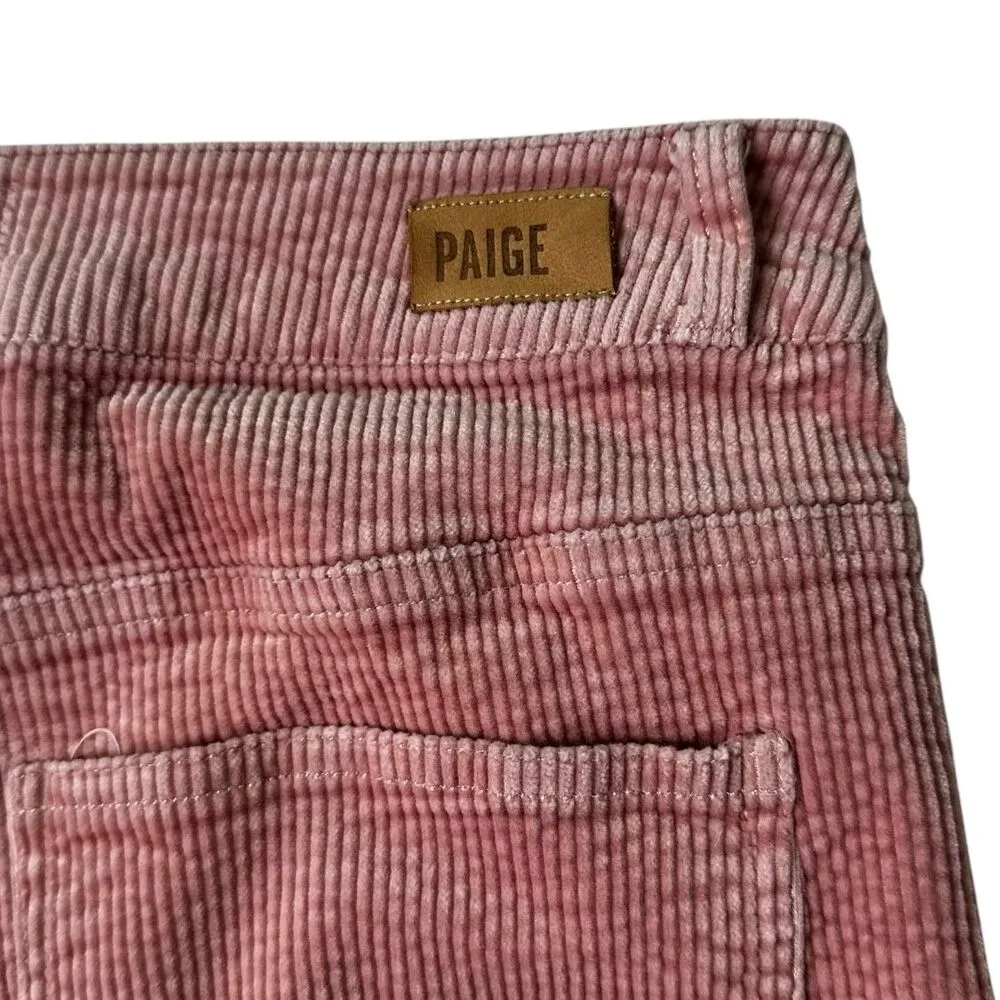 Paige Pink Hoxton Slim Corduroy Flat Front Pants Women Size 28 | 68-25 - Image 6