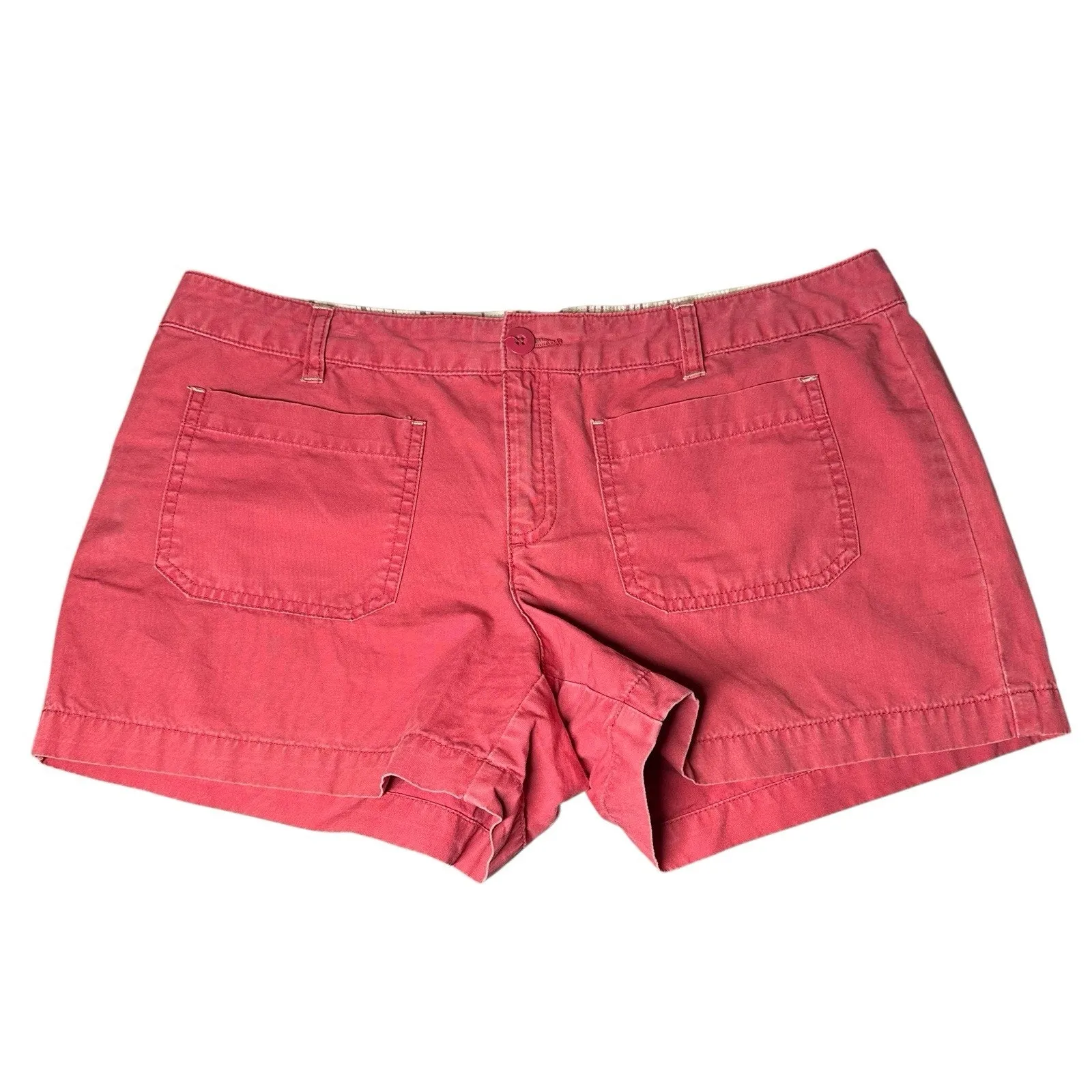 Vtg Y2K Old Navy Red Front Patch Back Flap Pockets Cotton Womens Size 10 - Image 2