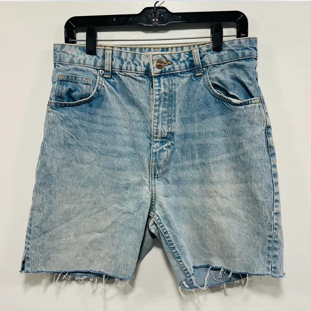 Bershka Olivia Blue Jean Denim grandpa mid Shorts size 8! - Image 2