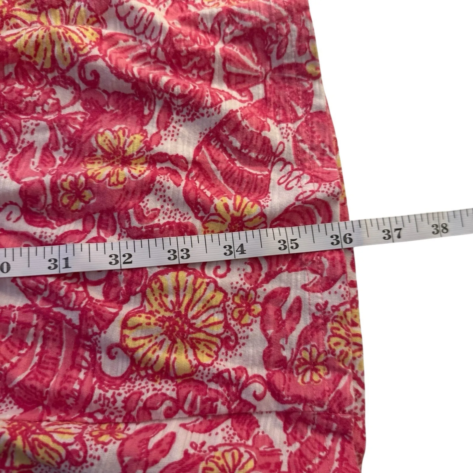 Lilly Pulitzer Pink Orange White Kori Dress Chum Bucket Print Large Preppy Beach - Image 12