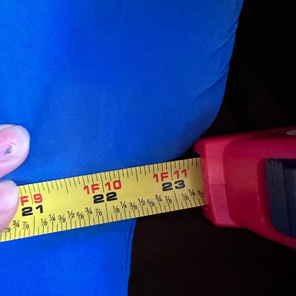 Nancy Crystal Blue Short Sleeves Gold Buttons Vintage Dress  Sz 6 Should… - Image 14