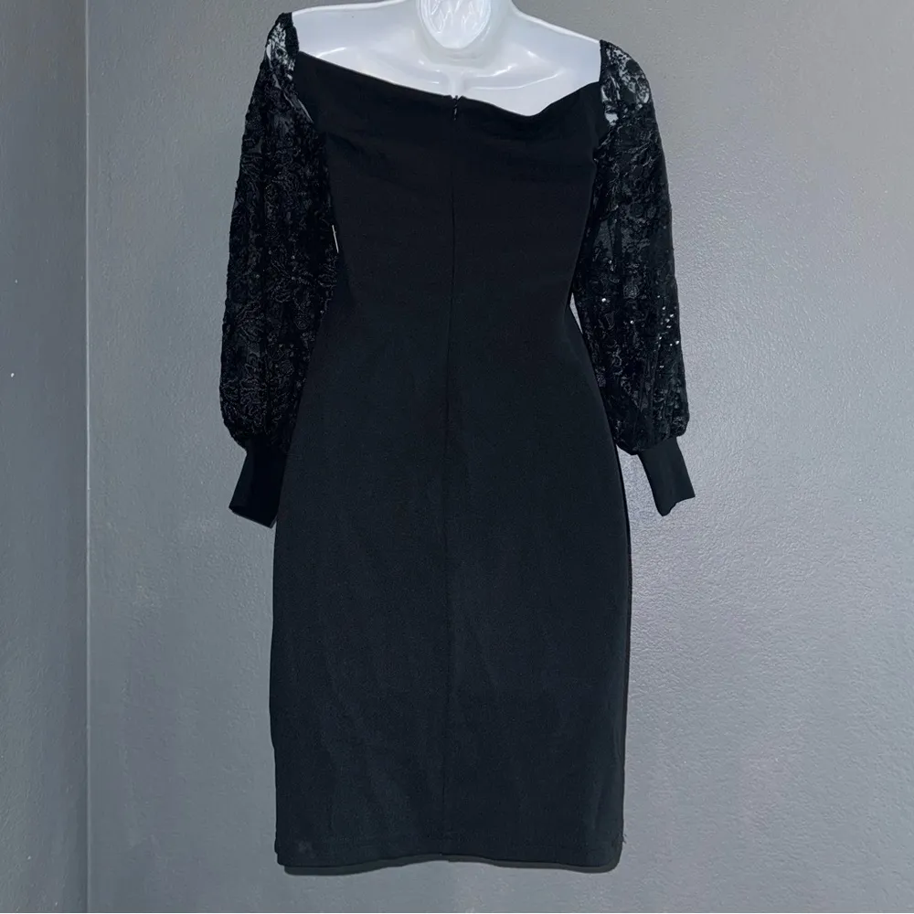 New w/ Tags Black Mesmerize You Embroidered Off The Shoulder Dress Small - Image 10