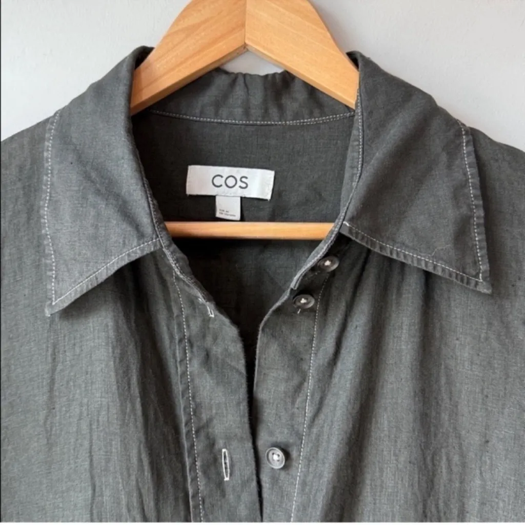 COS  Linen Black Oversized Shirt Button Down - Image 5