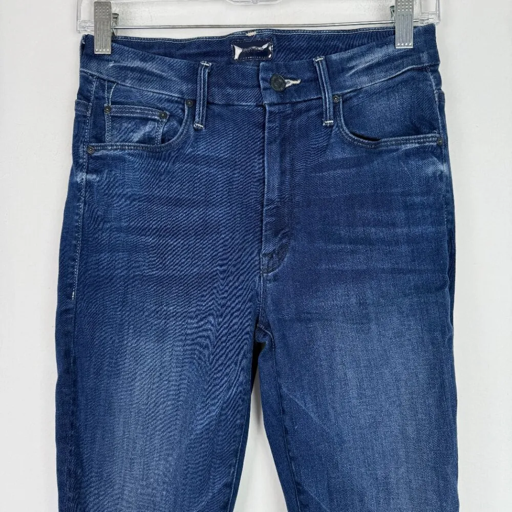 MOTHER High Waisted Looker Ankle Jeans The Road To Paradise Size 26 EUC Blue - Image 3