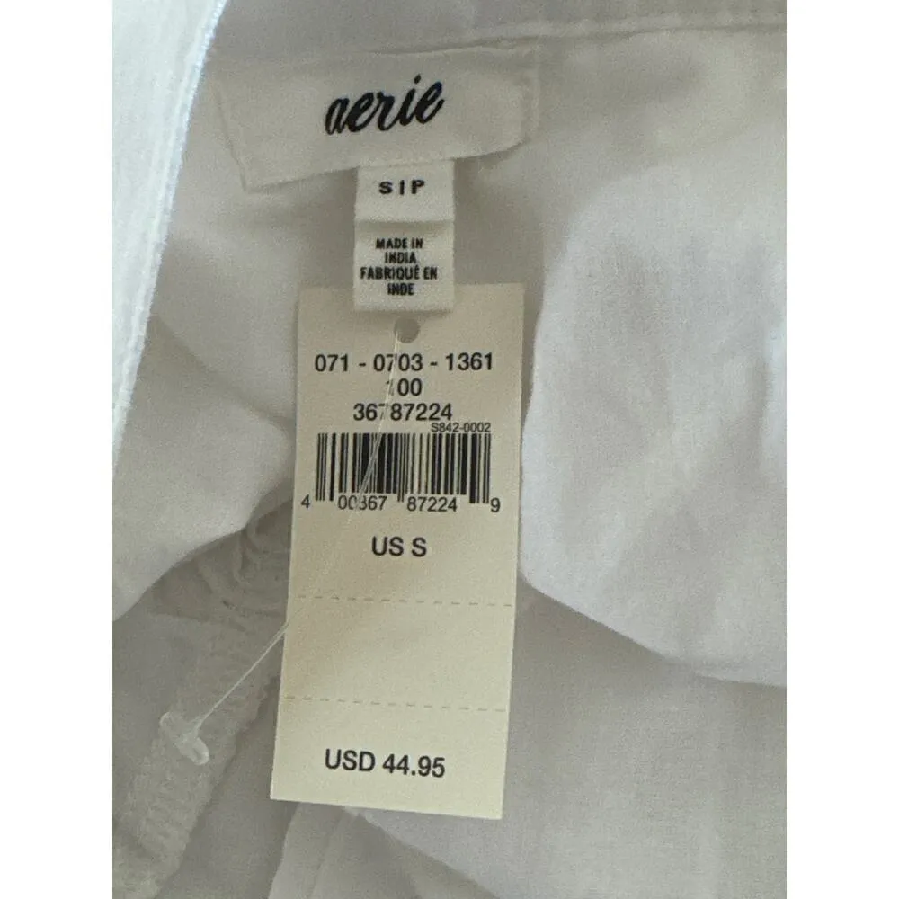 Aerie Self Tie Wrap‎ Ruffle Hem Skirt White SMALL NWT - Image 5