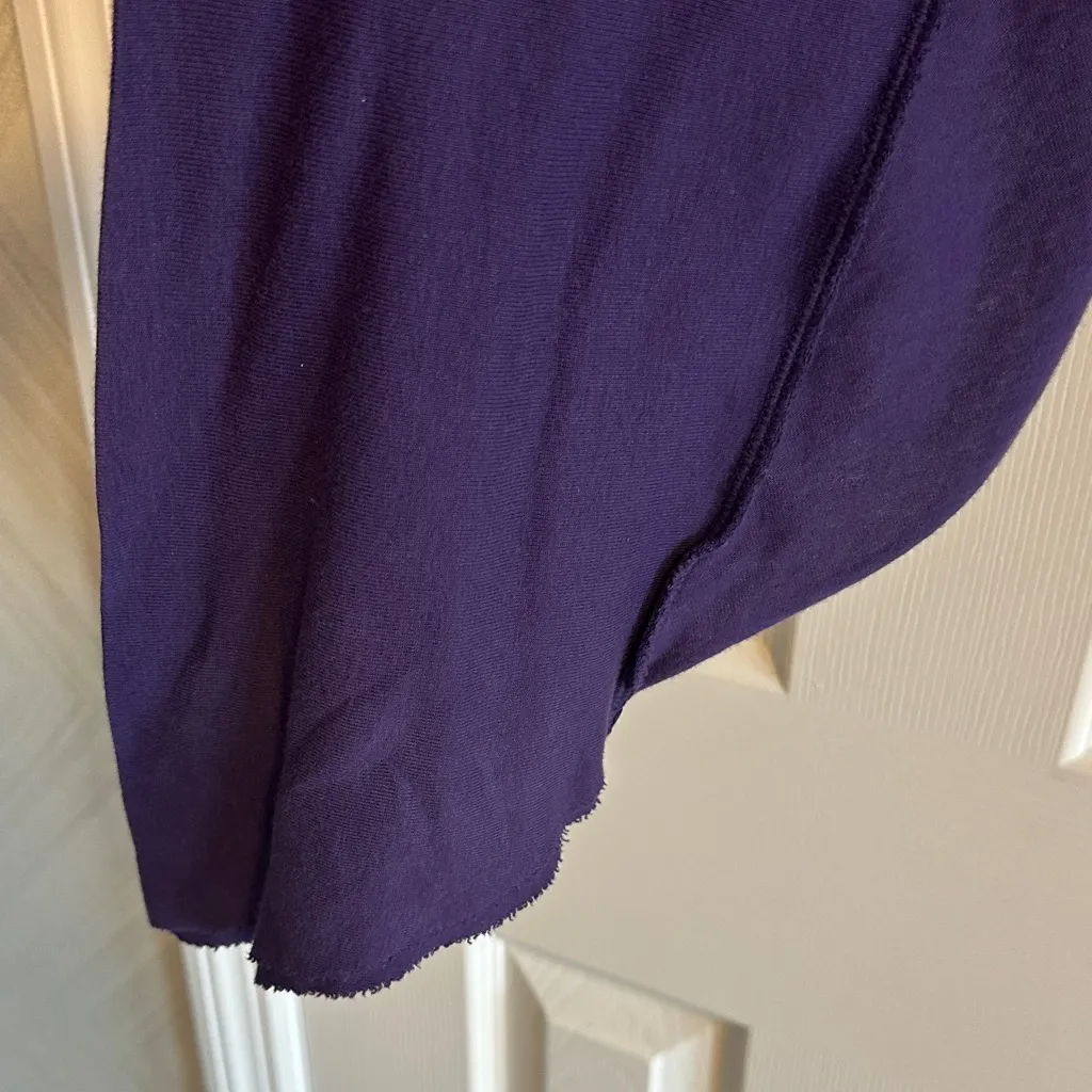 Velvet Deep Purple Women's Open Front Drape Cardigan Size Small - Image 5