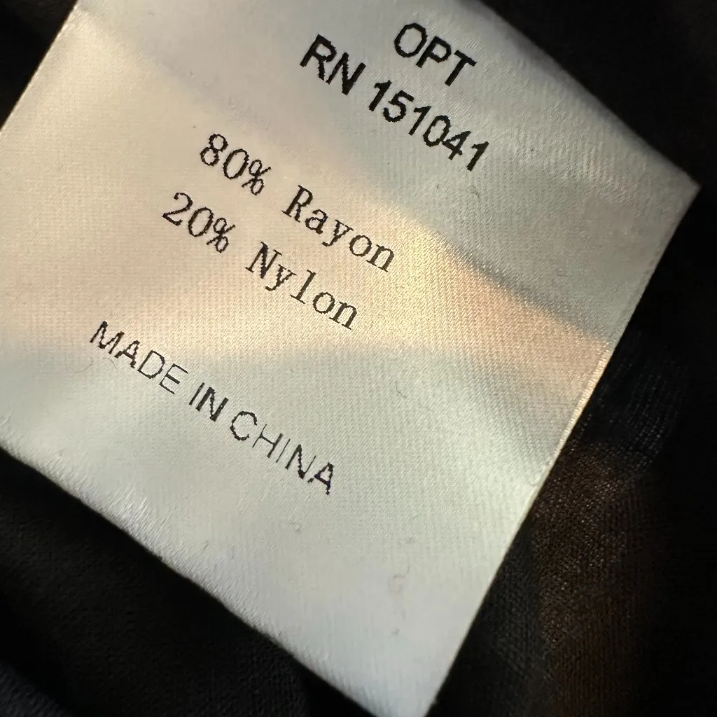 O.P.T. Black White Polka Dot Print Midi Dress Shift Smocked Top Loose Fit XS - Image 10