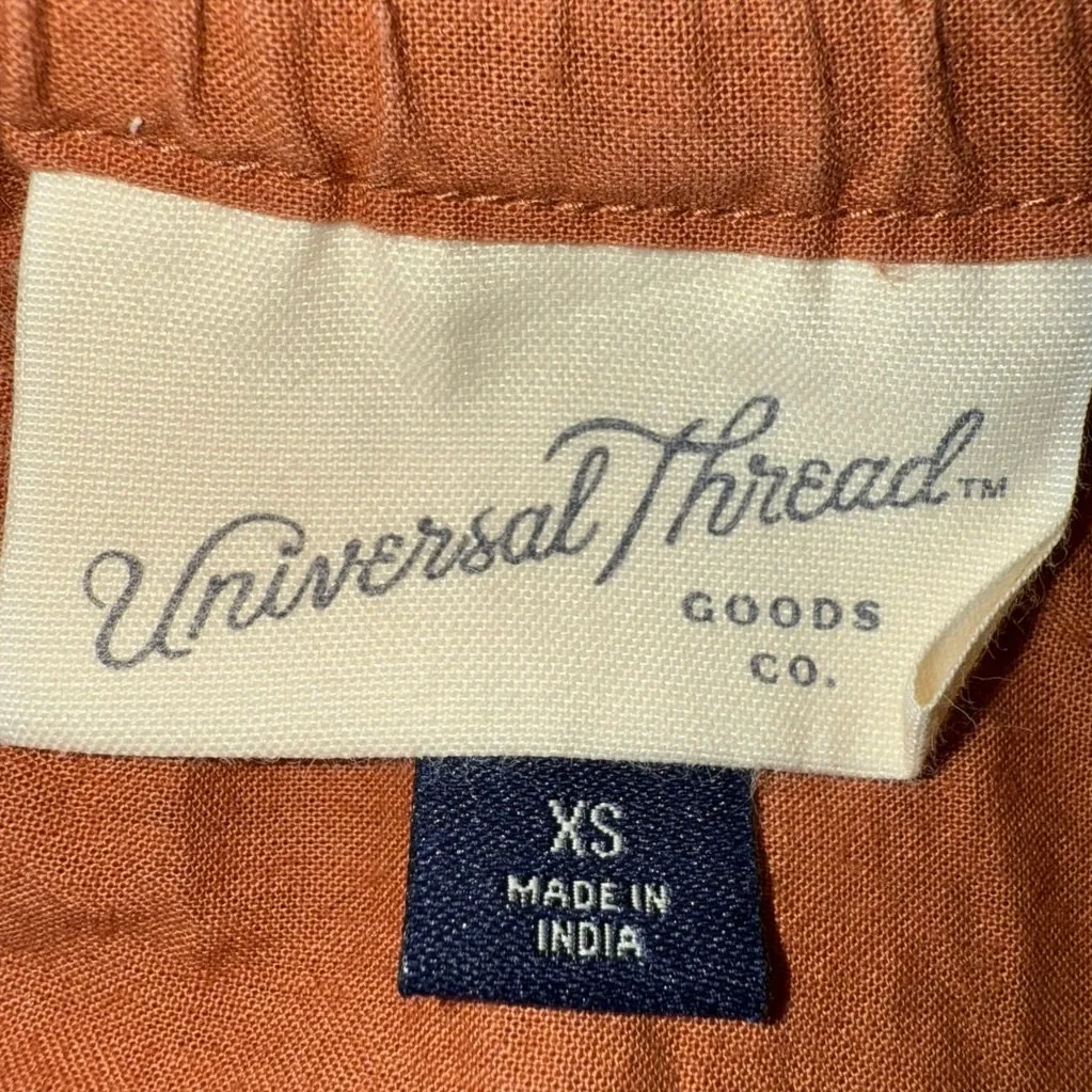 Universal Thread Rust Floral Embroidered Spaghetti Strap Sun Dress Size XS - Image 6