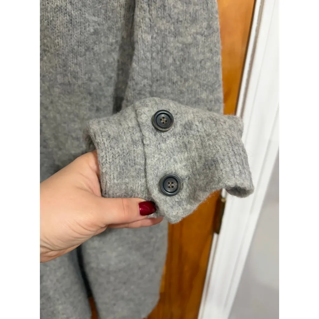 Soyer Gray Merino Wool Blend Double Breasted Cardigan Coat Sweater Size M Size M - Image 6