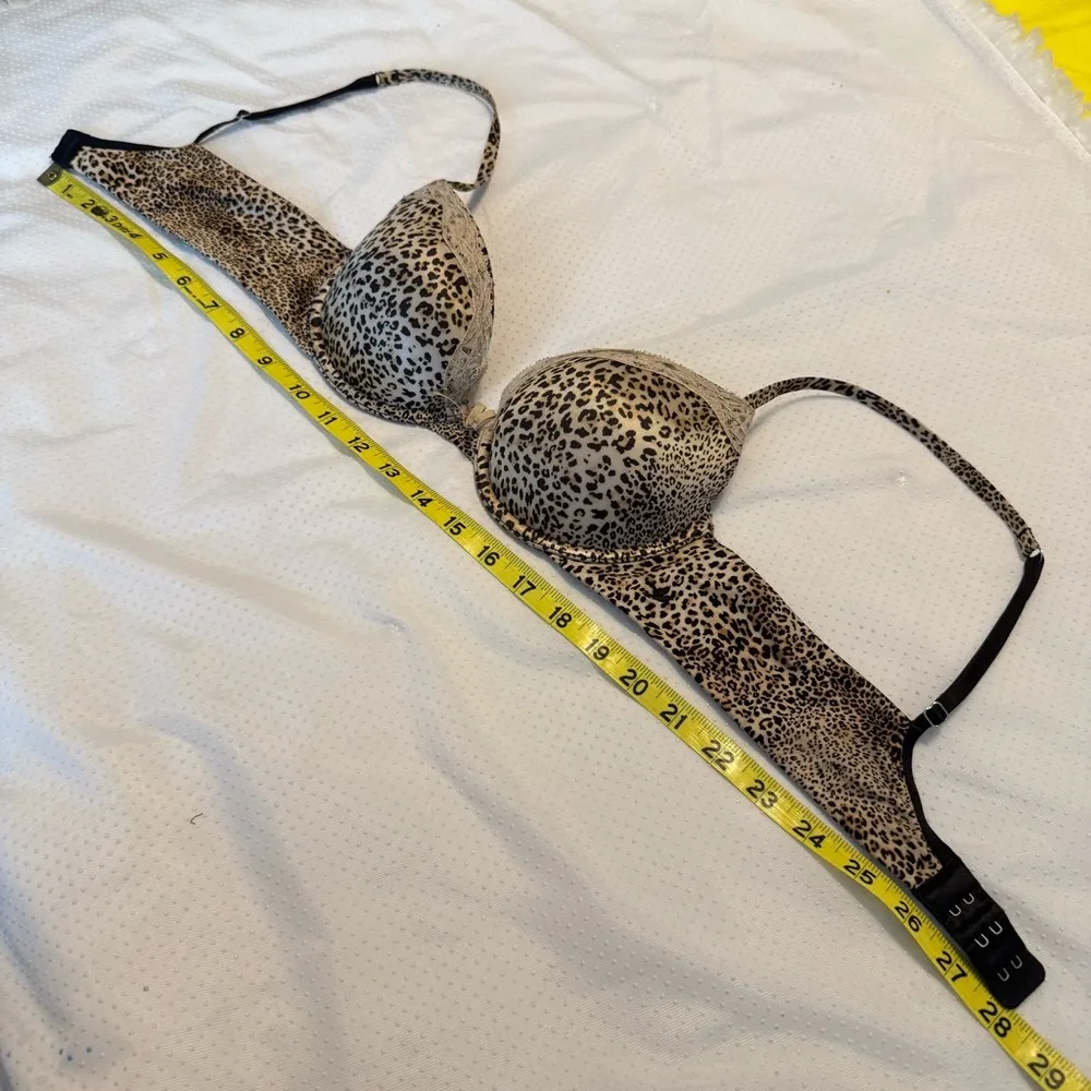 Leopard Print Bra Padded Underwire Push Up Hollister ? No Size - Image 8