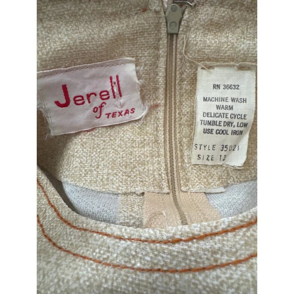 Vintage Jerell of Texas butterfly dress brown & tan medium - Image 8