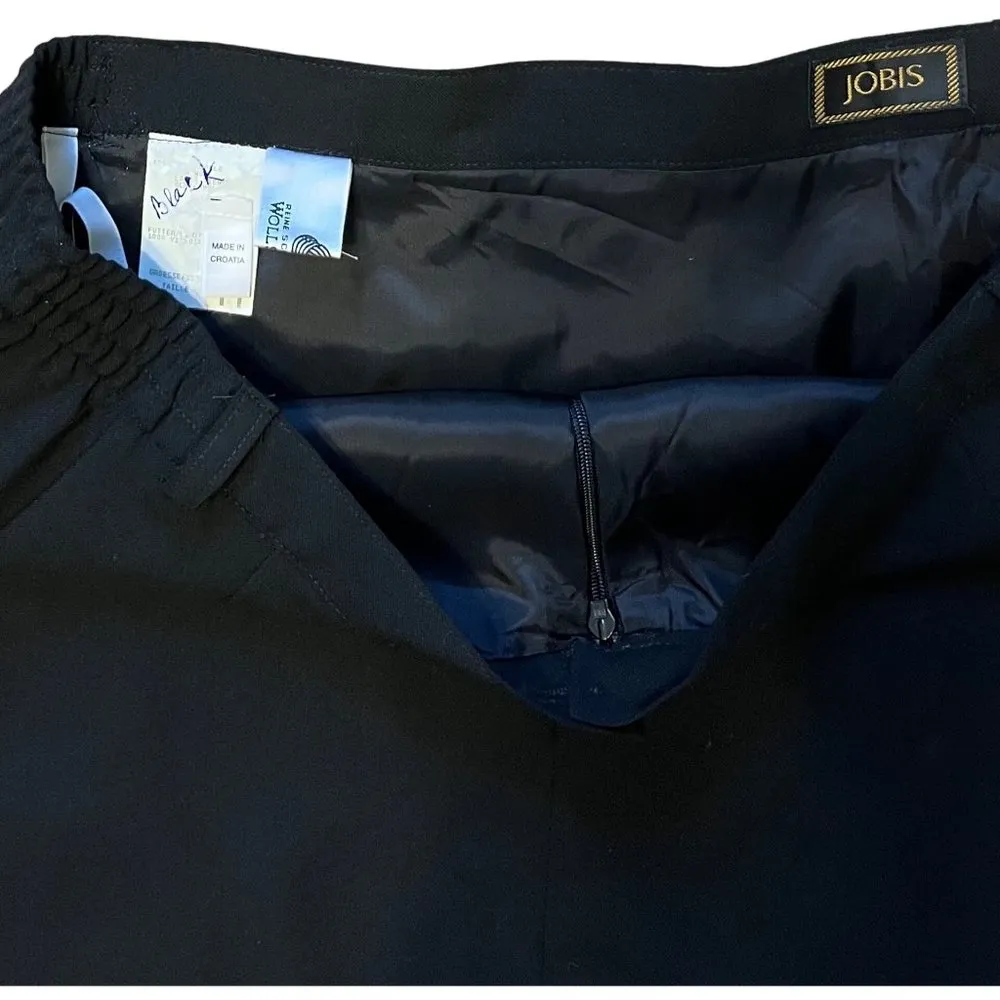 $500 VTG 80’s Jobis 44 14 Tweed Midi Skirt Power Suit Wool Blazer Jacket Blue - Image 7