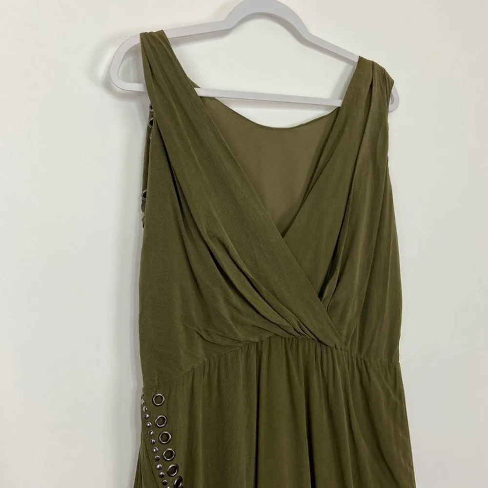 Haute Hippie Olive Studded Asymmetrical Silk Dress - Image 68