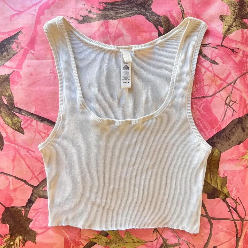 cotton rib tank in bone - Image 6