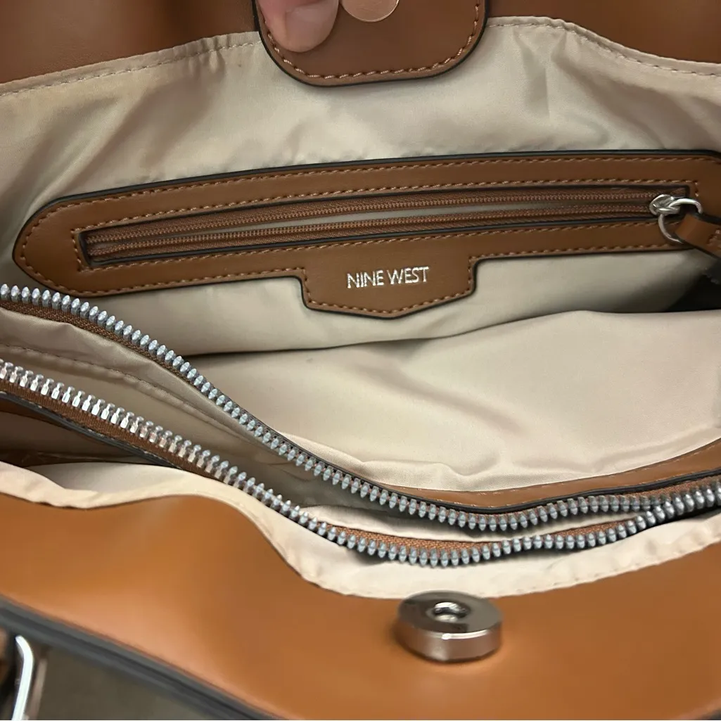 Nine West Brown Monogram Tote-NEW!! - Image 9