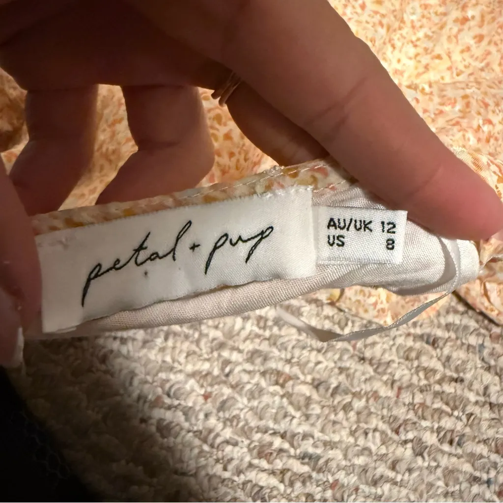 Petal & Pup Orange Floral Romper Long Sleeve Shorts Keyhole- Size 8 US - Image 6