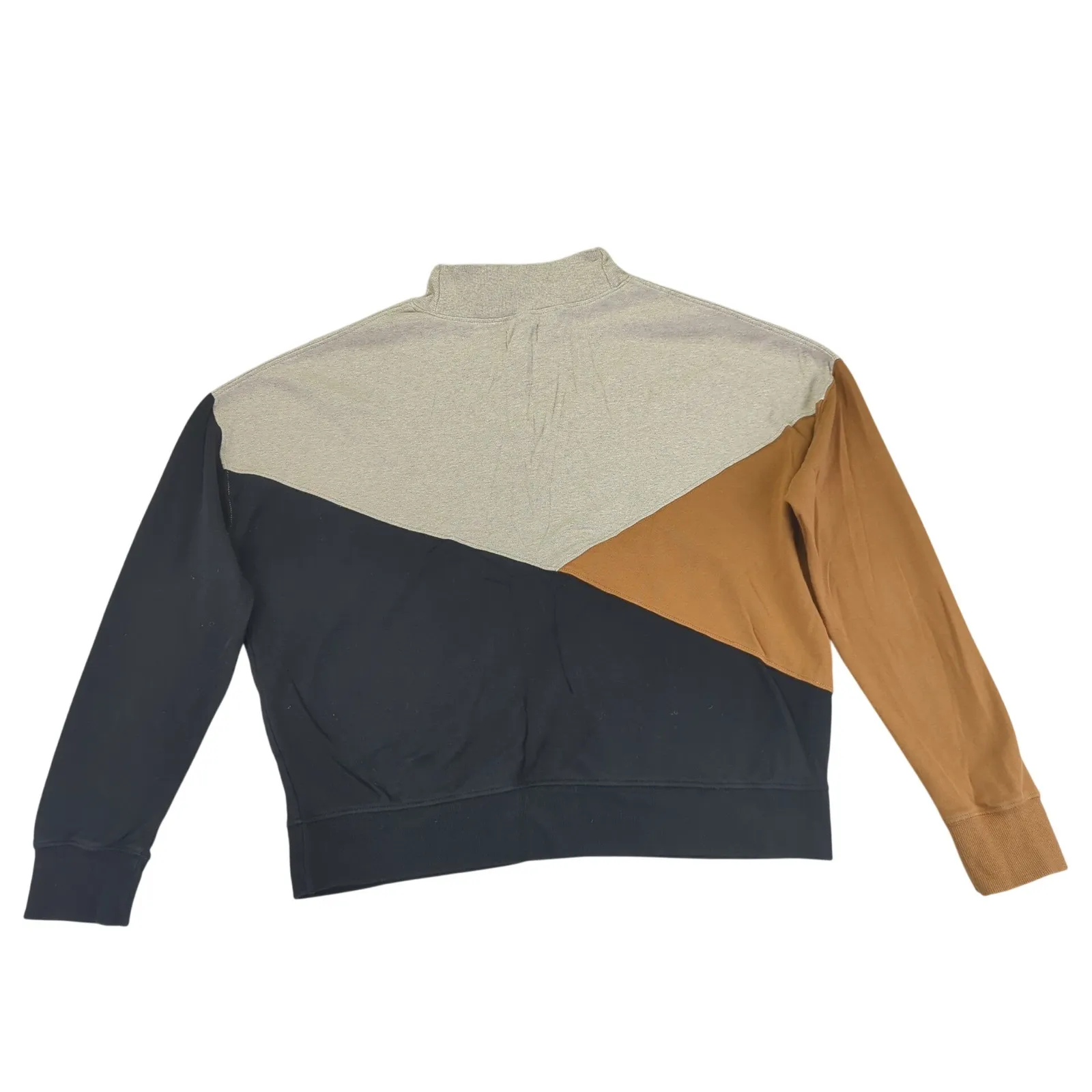 Pact Color Block Mock Neck Sweatshirt Organic Cotton Women's Large Casual Comfy - Image 2